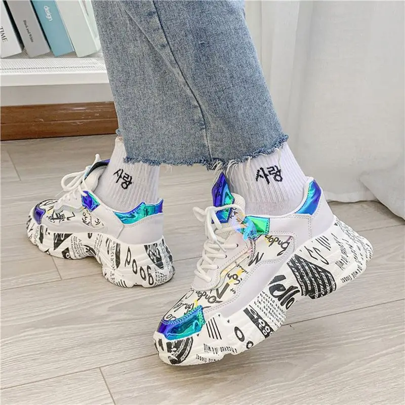 

New Women Lace-up Sneakers Fashion Dad Shoes Chunky Sneakers Platform Casual Sport Running Womens Vulcanize Shoes Tenis Feminino