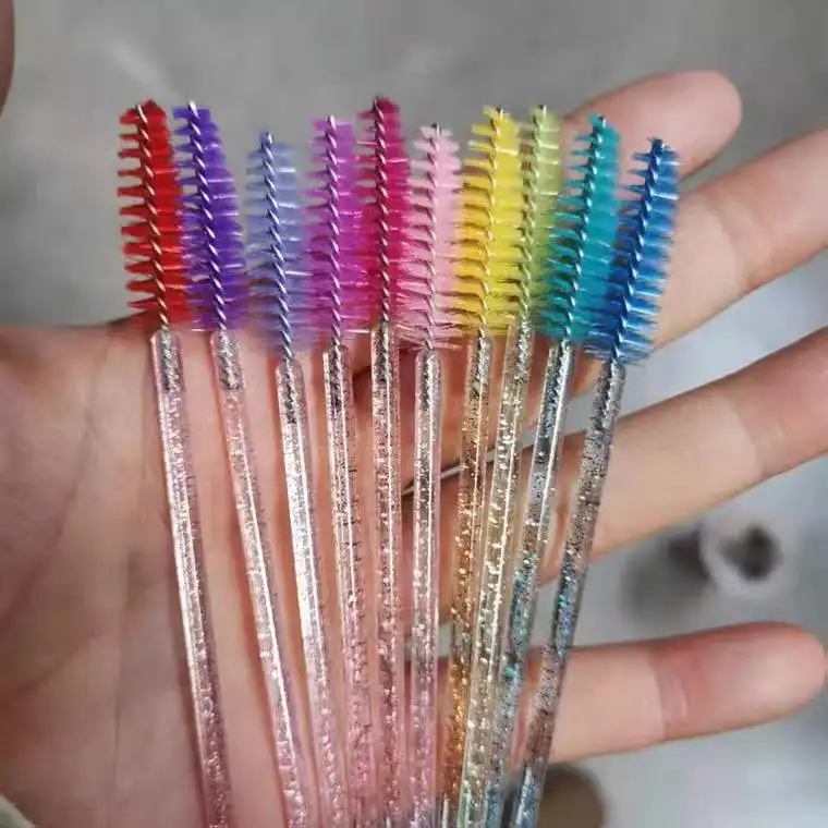 

50pcs/bag Crystal Eyelash Brushes Colorful Mascara Wand Applicator eyelash Mascara brushes, Dark pink, pink ,blue,yellow,blue,purple......