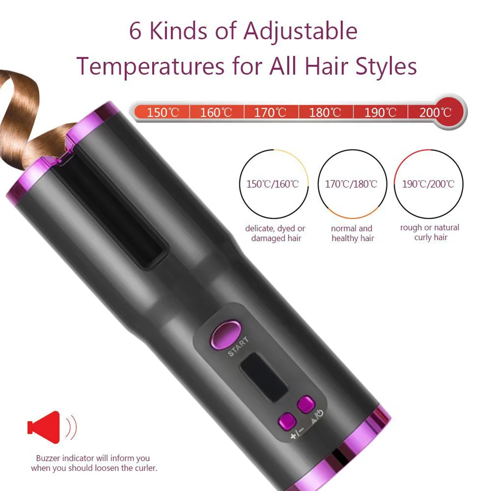 

2022 New Design Hot Selling Good Quality Rechargeable Wireless Magic Auto Portable Hair Curler Automatic Hair Curler