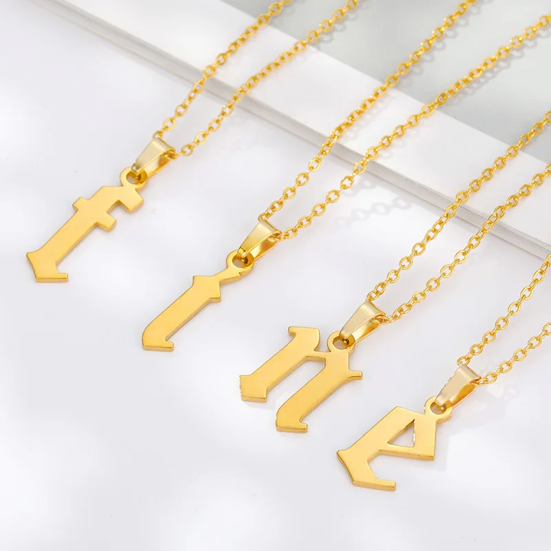 

HOVANCI 2020 Women Elegant 18k Gold Plating a-z Small Letter Necklaces Stainless Steel 26 Alphabet Initial Necklace