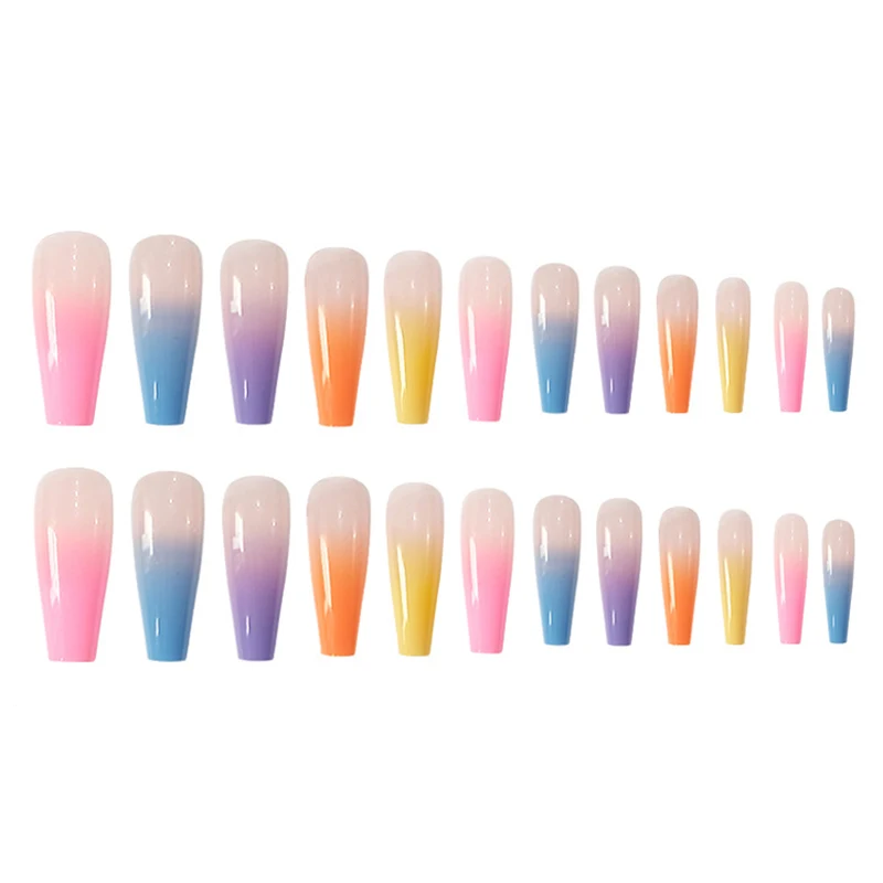 

Multi Color Useful High Standard Full Nail Glitter Taper Nail Cover Tips, Picture
