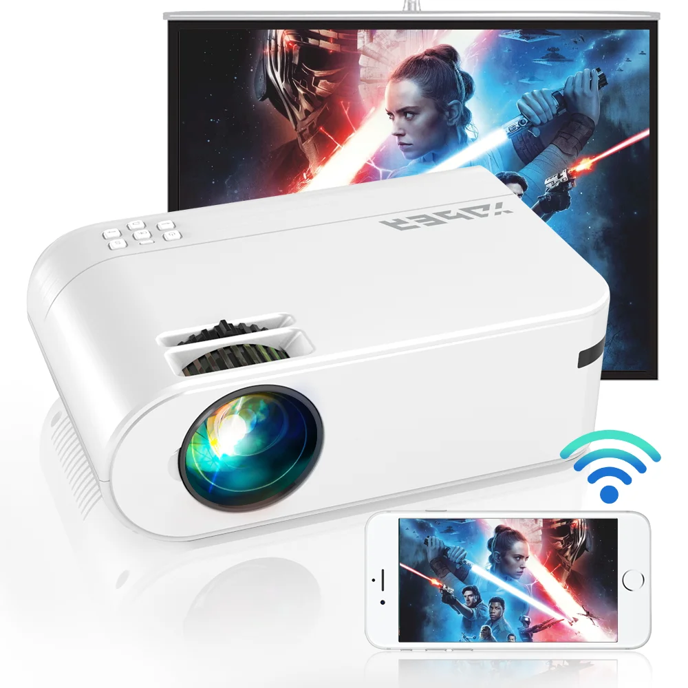 

YABER V2 Mini Portable Projector Native 720P Support 1080P WiFi Screen Mirroring 6500L LCD LED Home Theater Movie Projector