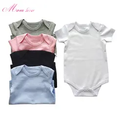 2021 newborn boy pajamas short sleeve white blank 