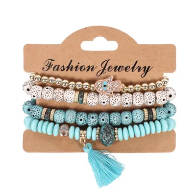 

Women Jewelry Women's Multilayer Leather Evil Eye Bracelet