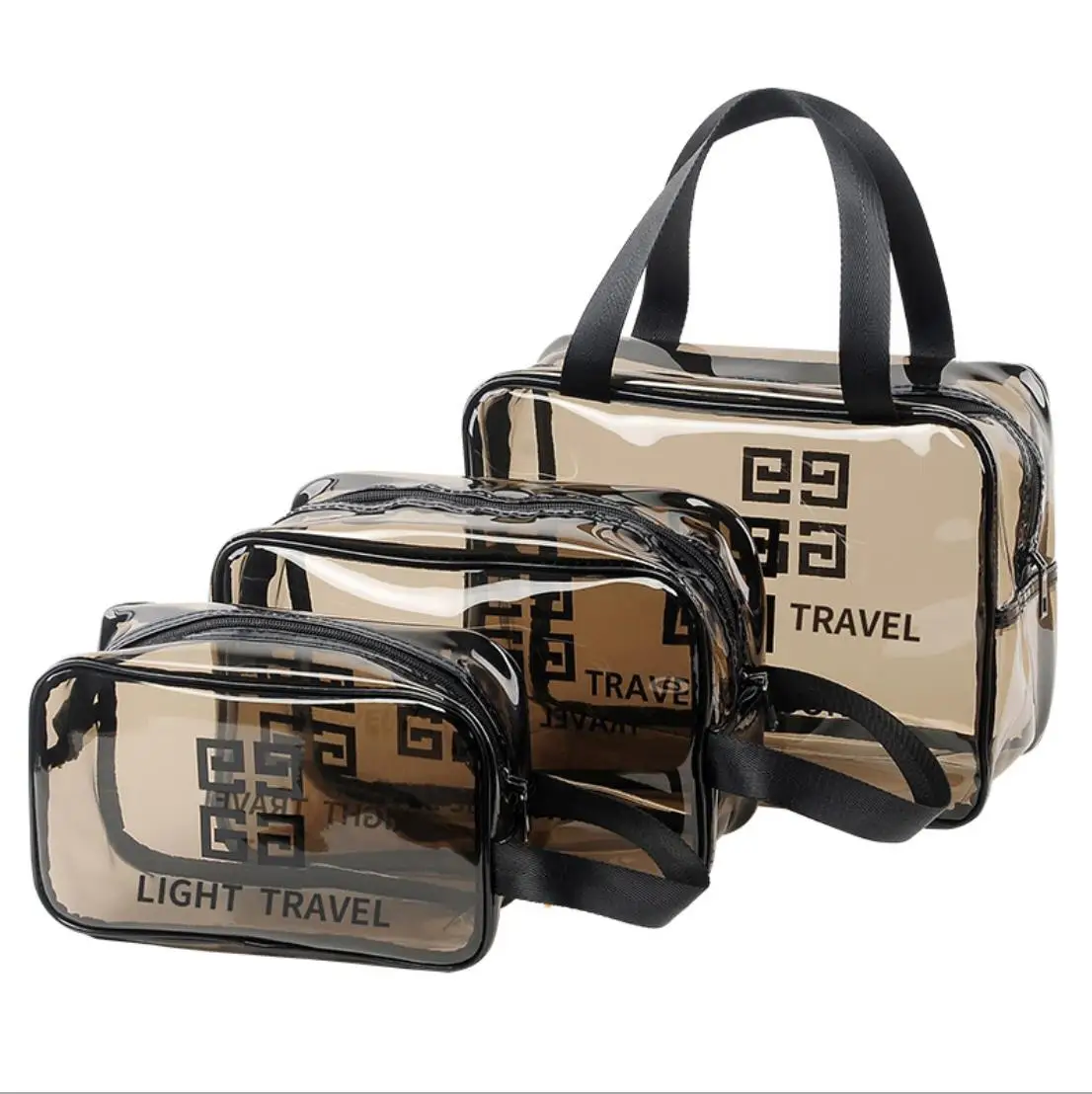 

Transparent Cosmetic Bag sets Clear PVC Makeup Bags 3 Pcs Travel Toiletry Bag Waterproof, Customized colors