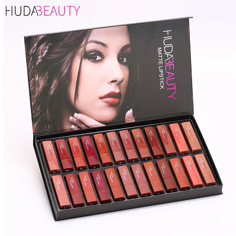 

Wholesale Huda waterproof beauty customized private label lipstick for beauty lips makeup lip stick