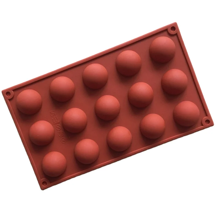 

15 trays easy to release Semicircle Silicone Molds half sphere shape silicone cake mold for chocolate Candy and Gummy cake, Red