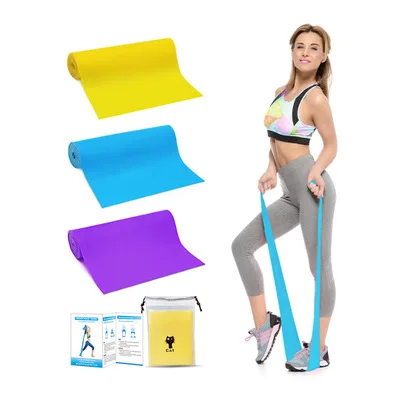 

Custom Color Gym Fitness Trainer Bands Elastic Exercise Gym Long Stretching Resistance Yoga Fitness Bands