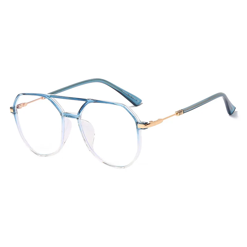 

Wholesale double bridge spectacle frames vintage eyewear metal optical anti blue light eyeglasses frames