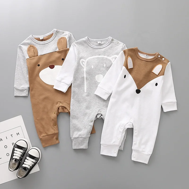 

Autumn Baby Long Sleeve Jumpsuits Babys Spring Autumn cartoon bear Rompers Jumpsuit Baby Girls boys Outfits, As picture