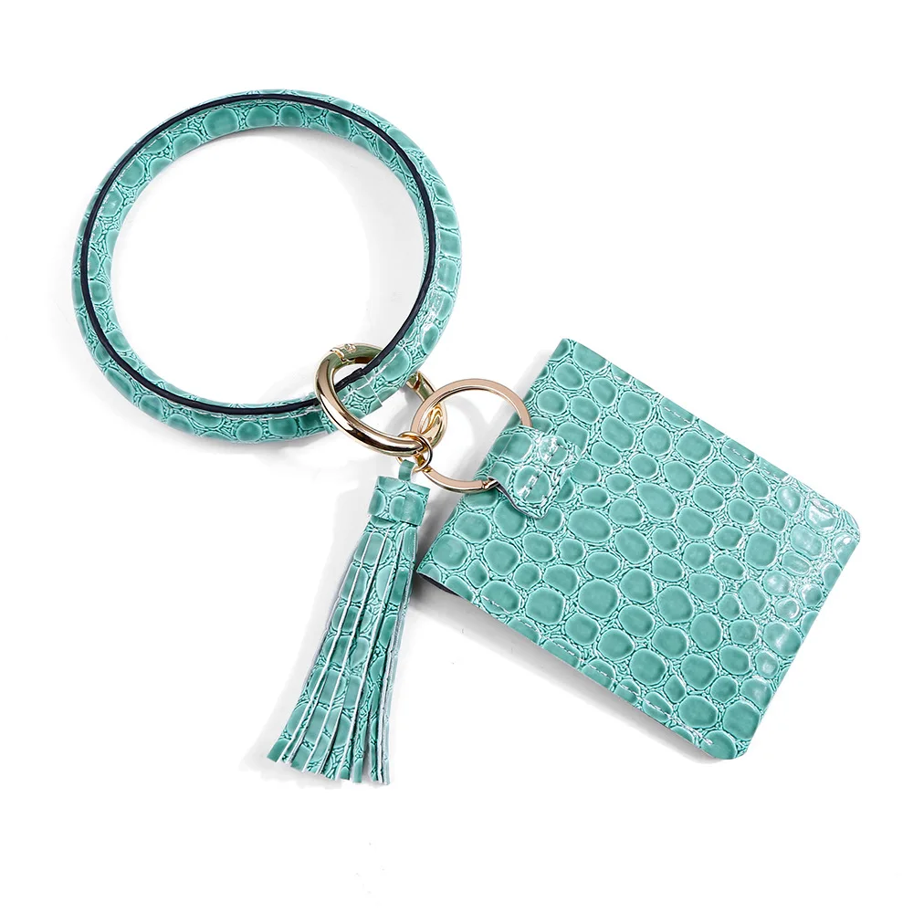 Best Quality Leather Key Chain Braceletround Keyring Bangle With