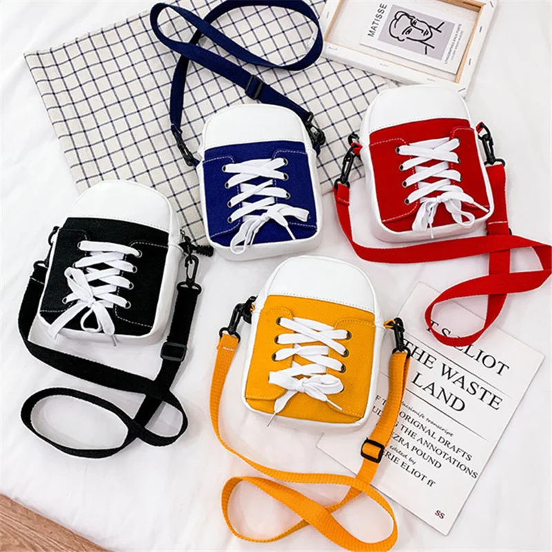 

Canvas Small Japanese Harajuku Style Messenger Bag New Korean Version Funny Cute Shoulder Bags for ladies, 4 colors