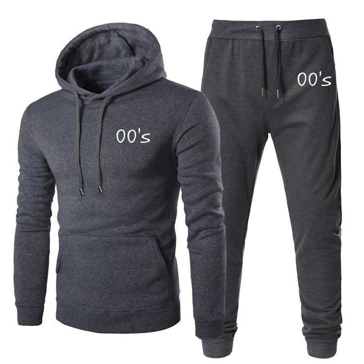 

2021 new fashion suits set for men New Arrival Fashion men tracksuit set Gym Hoodie Wholesale Blank Custom men two piece set