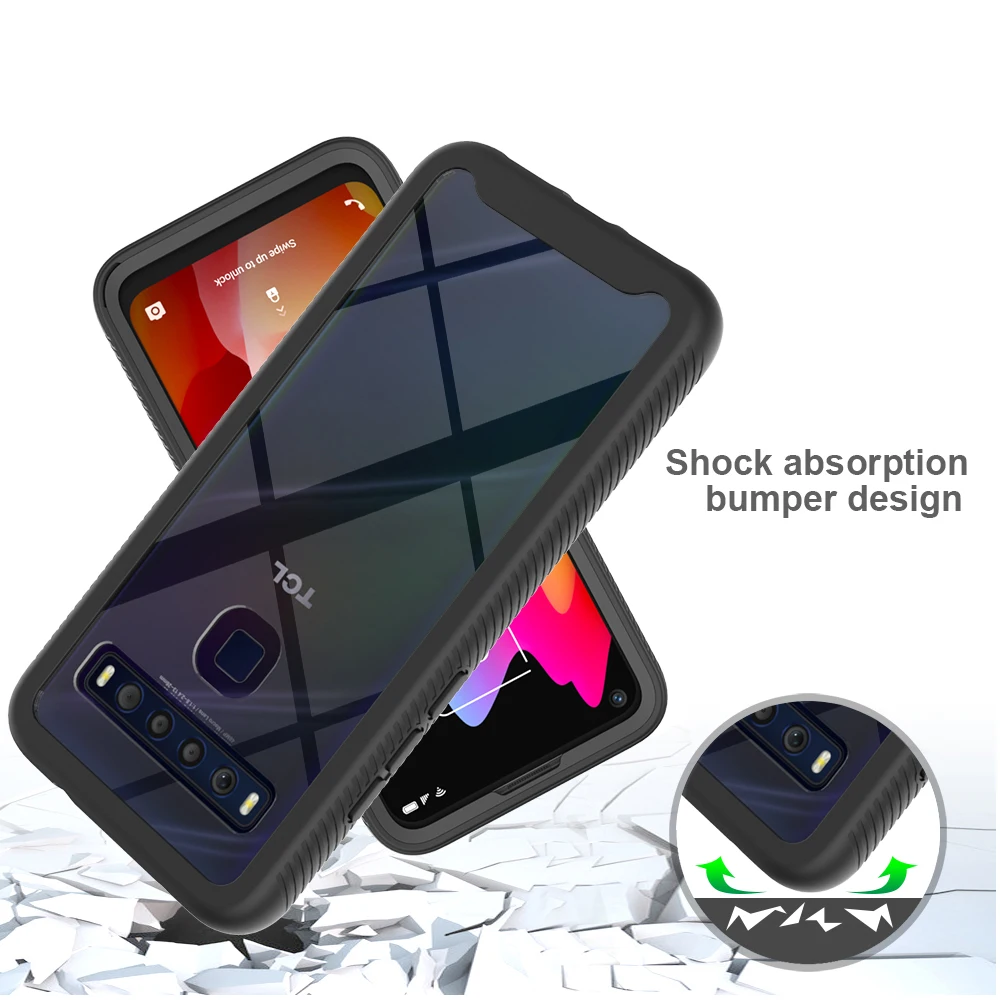 

For TCL 10L Clear PC TPU Defender Cell Phone Case Cover For TCL 10L Lite
