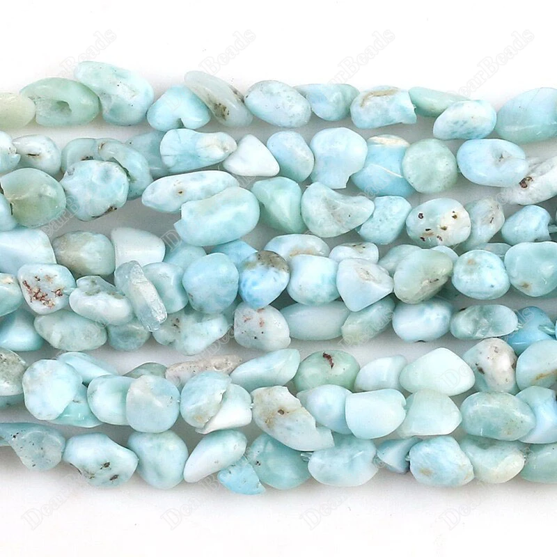 

6mm~8mm~10mm Wholesale Natural Irregular Nuggets Ocean Blue Larimar Nugget Beads