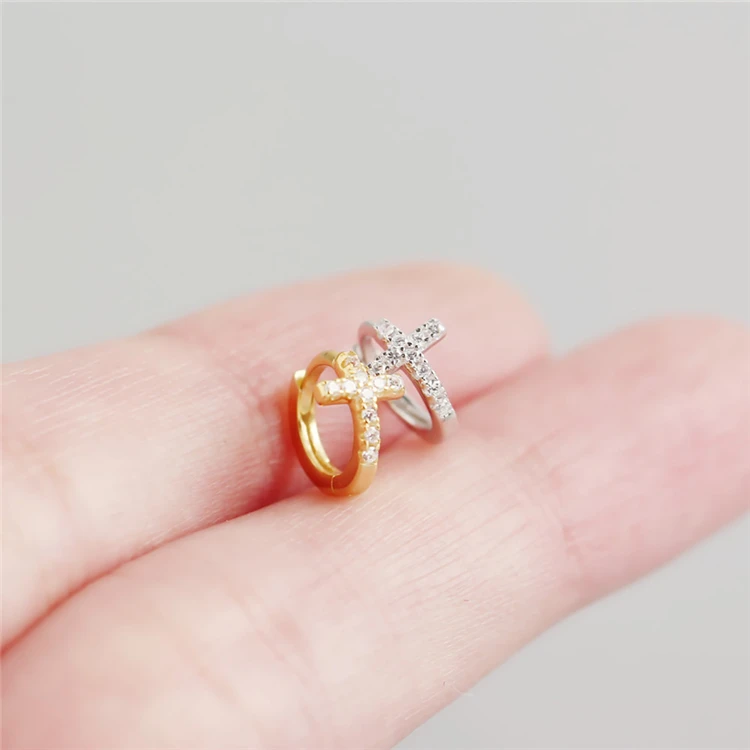 

women fashion design tiny hoop earrings sterling silver Minimalist Earrings