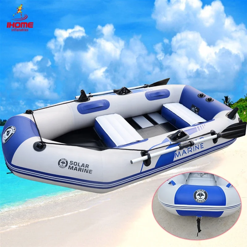 

Drop shipping 1-3person inflatable fishing boat water kayak Rubber Boat for Drifting Rubber Laminated boat, Blue and white