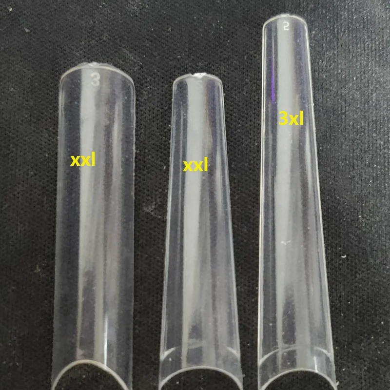 

XXXL Coffin Nail Tips No C Curve 55MM Clear 3XL Super Long Coffin Nail Tips