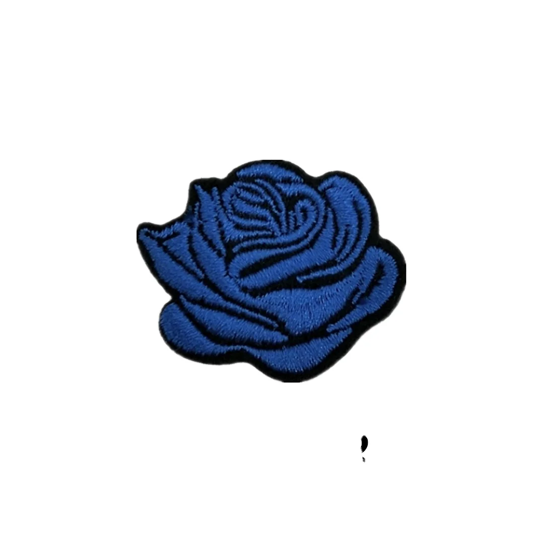 

Fashion Hand Made Small Clothing Stickers Custom Rose Flowers Parches Embroidered Iron On Patch, Pictures show or customized