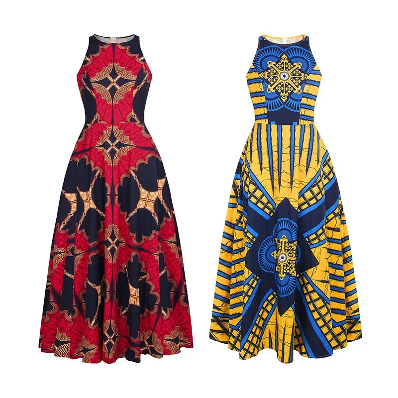 

Ethnic Style african print maxi dresses with various colors, Picture shows