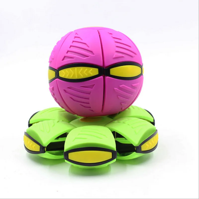 

Flying UFO Flat Throw Disc Ball with LED Light Toy Bounce Saucer Deformation Outdoor Sports Ball Flying Saucer Ball