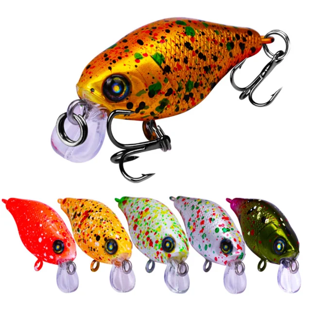 

WEIHE 4.6cm 4.5g Artificial 3D eyes plastic hard bait deep diving crankbait fishing lures, 6 colors