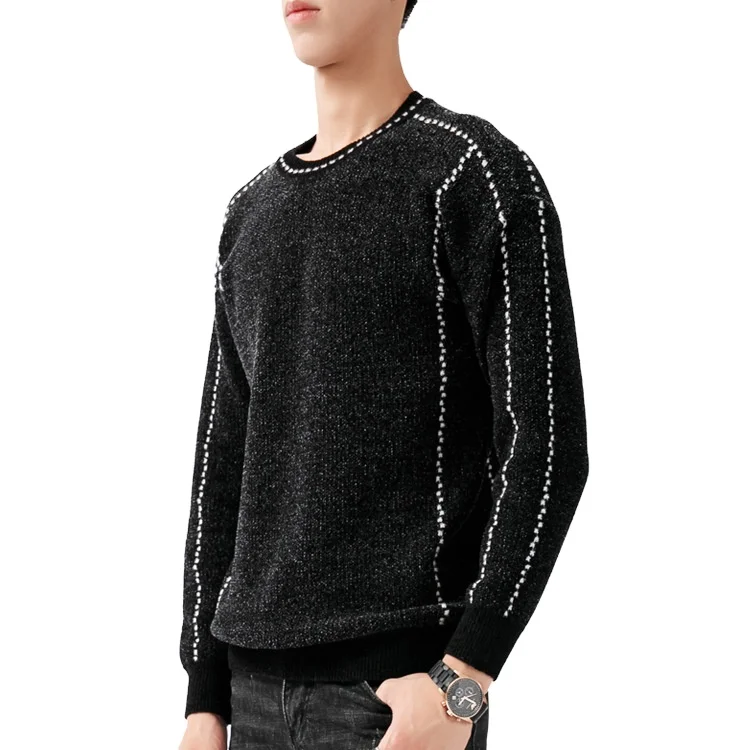 

New arrival Men Sweaters Mens Pullover Custom Knitted Crew Neck Knit For long Sleeve Fashion Casual Chenille Sweater