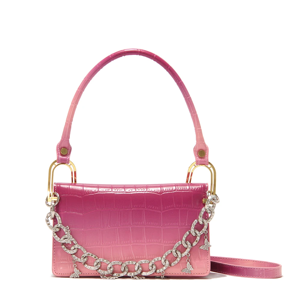 

Popular Water Diamond Chain Shoulder Bag Irregular Personality Totes Party Brand Handbags Luxury For Lady Magnetic Hasp Bag 1692, Black,rainbow,beige white,ice blue,pitaya, garnet