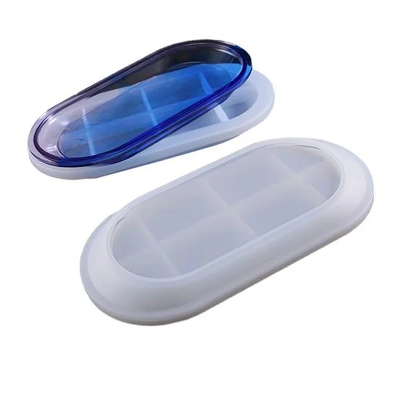 

048 Crystal Epoxy Resin Mold Diy Oval Flat Bottom Dish Silicone Mold Plate