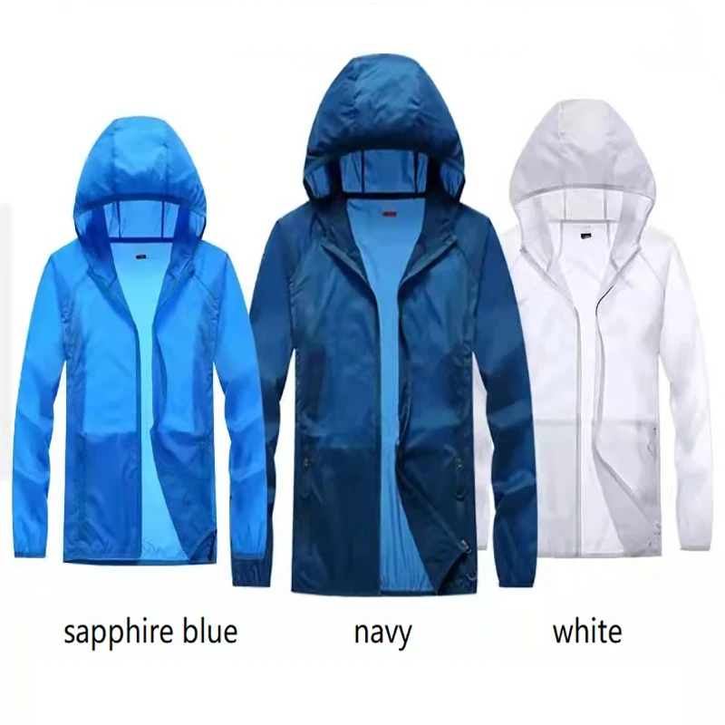 

Water Resistance 96% Nylon Quick-Dry Skin Light Upf 50+ Sun Protection Clothing Uv Sunscreen Protection Sun-Proof Clothing, Withe,light gray,bluish gray,peacock bule,navy,sapphire blue