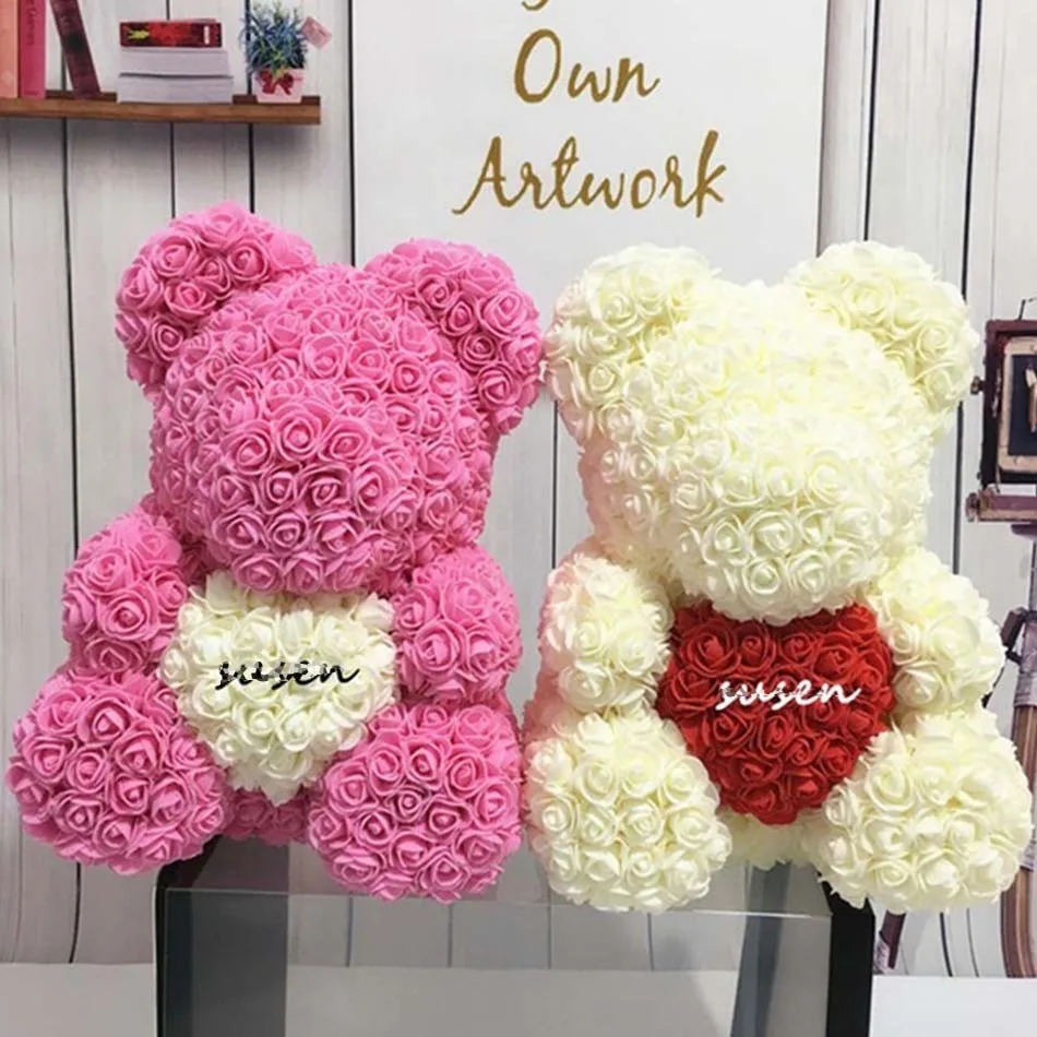 Custom 40 Cm 60cm 70 Cm Rose Bear 25cm 