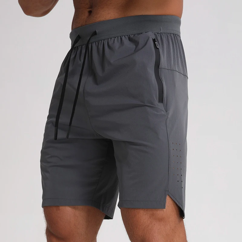 Quick Dry Workout Jogging Gym Fitness Sport Elastic Waist Solid Short Athletic Mens Running Shorts