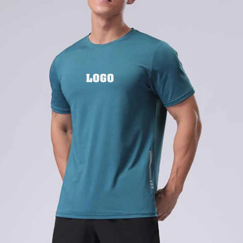 

Hot Sale Quick Dry Short Sleeve Fitness Workout T Shirt Sports Casual Gym Top Men Activewear Outdoor Training Running Shirt