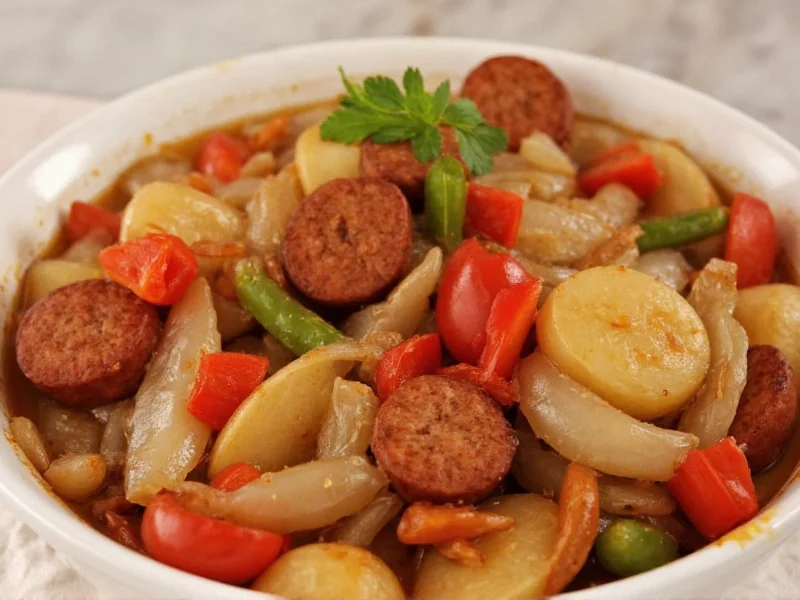 Perfect Sausage & Veggie Skillet: Potatoes, Onions, Peppers Recipe