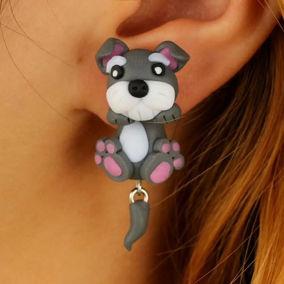 

Wholesale Cheap Pure handmade 3D Cute Animals series polymer clay Studs Earrings