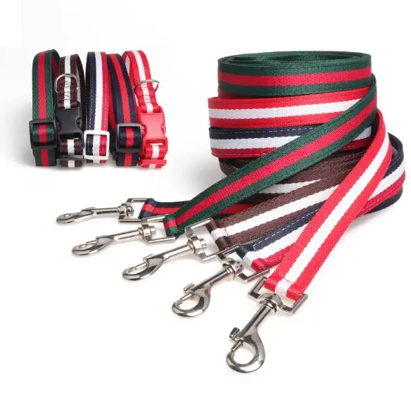 

Wholesale Hign Quality Nylon Stripe Pet Rope Leash Dog Training Collar For Pet Products