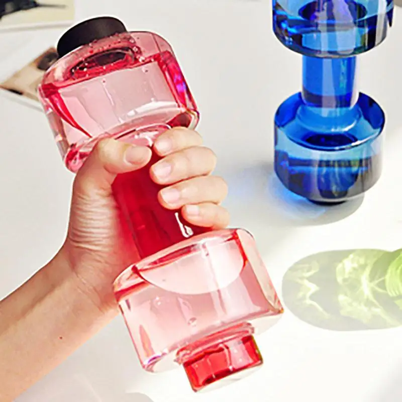 

Creative Dumbbell Plastic Bottle Sports Water Bottles Portable Leakproof mancuernas Lose Weight Barbell Home Gym Equipment