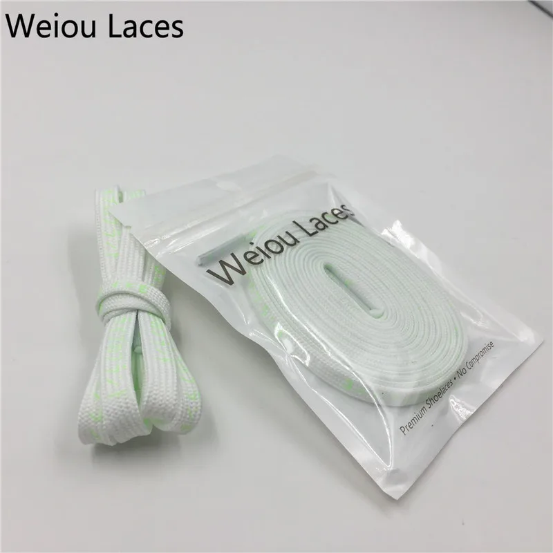 

Weiou Special Glow In The Dark Shoe Lace Dropship Exclusive Products 120cm Japanese Katakana Printing Characters Glowing Laces, White green,support customize color
