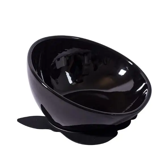 

High Quality Inclined Ceramic Pet Medium Large Dog Feeder Bowl For Flat Face Dogs Bulldog Bowl, Black,white