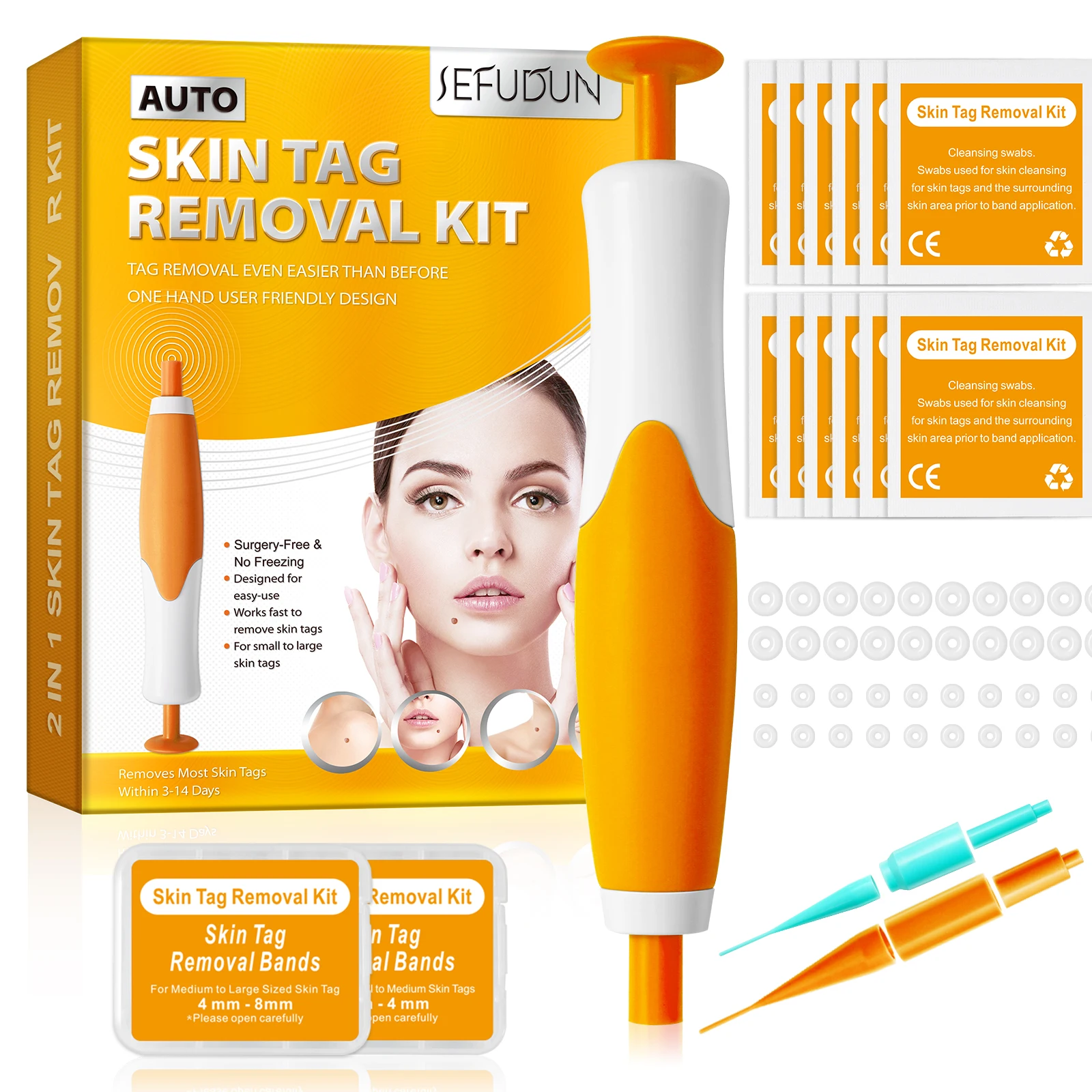 

SEFUDUN Skin Tags Remover Kit 2 In 1 Painless Skin Tags Remover Safe Professional Skincare Product Remove Warts Cosmetics Set