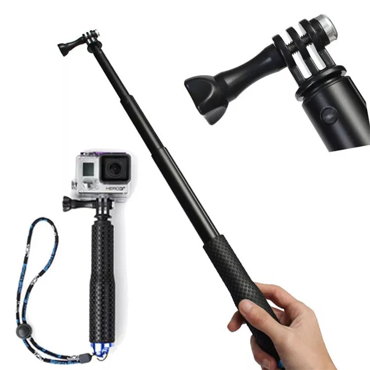 

Aluminum Adjustable Telescoping 36 Inch Monopod Handheld Extension Selfie Stick for Gopros, Black, black/red, black/blue, black/green,black/silver