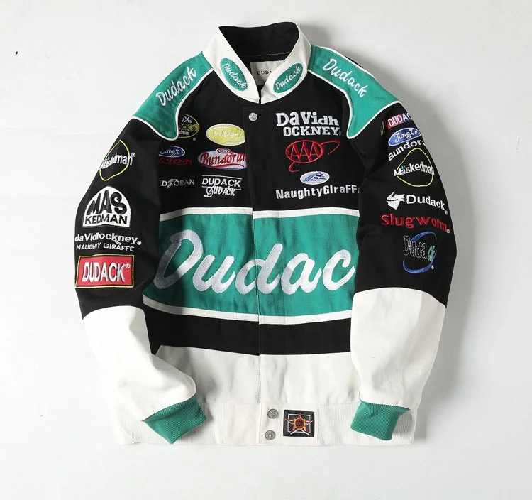 

wholesale men's applique embroidery spring autumn colorblock bandana letterman baseball varsity jacket motorcycle, Customized color
