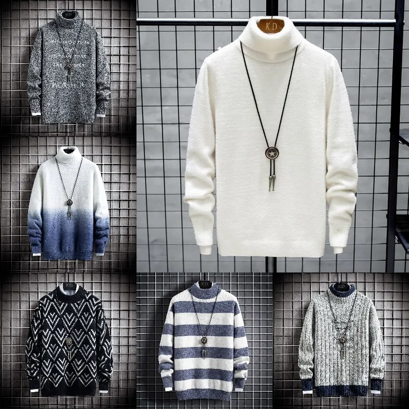 

Low price wholesale men's winter sweater warm jacquard sweater men