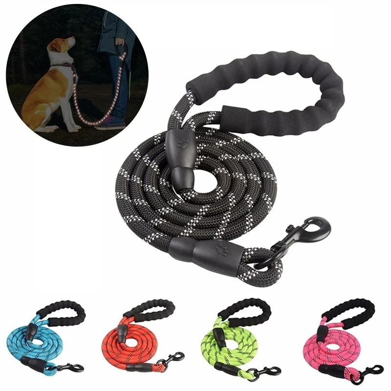 

Amazon Hot Selling Heavy Duty Nylon Braided Rope Pet Leash Strap Reflective Dog Leash
