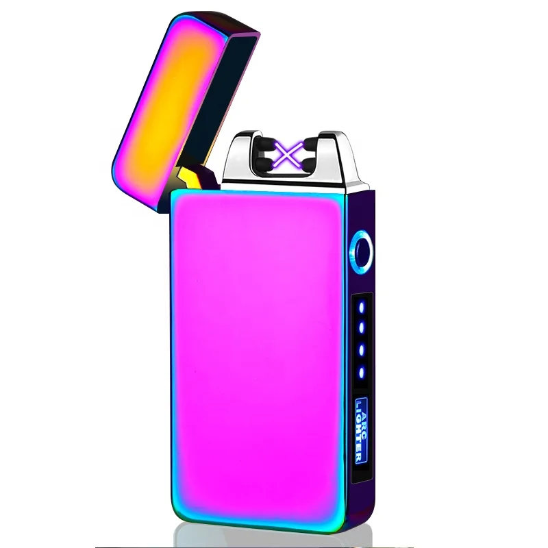

Windproof Electric Double Arc Lighter USB Laser Rachargable Cigarette Lighter, Various colors