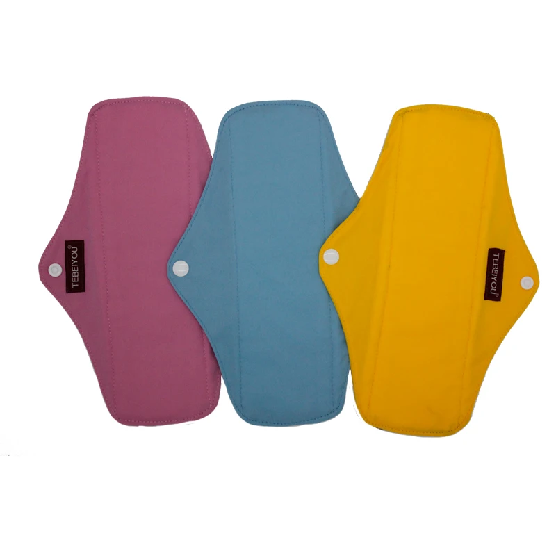

New Design Bamboo Charcoal Cloth Pads Reusable Colorful Washable Sanitary Napkin For Women Menstrual Period Soft High Absorbency