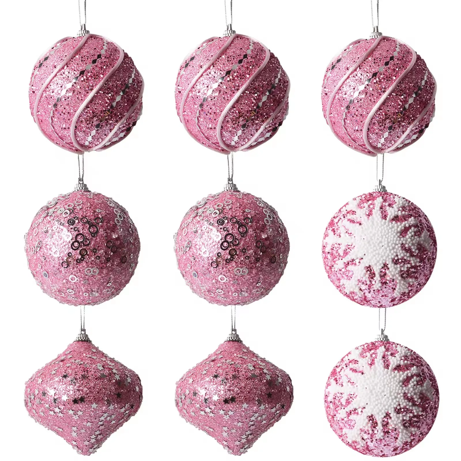Christmas Tree Decoration Pink Christmas Balls Foam Small Balls Party Celebration Decorations
