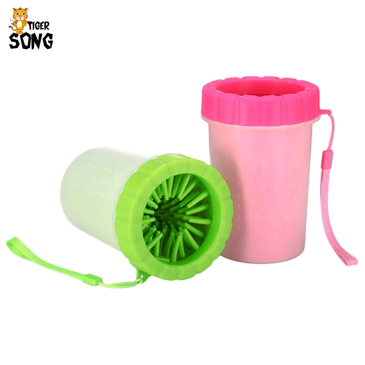 

Best Selling Portable Pet Dog Paw Cleaner Soft Brush Silicone Plastic Dog Foot Clean Cup Puppy Pet Paw Washing Brush Feet Washer, Blue