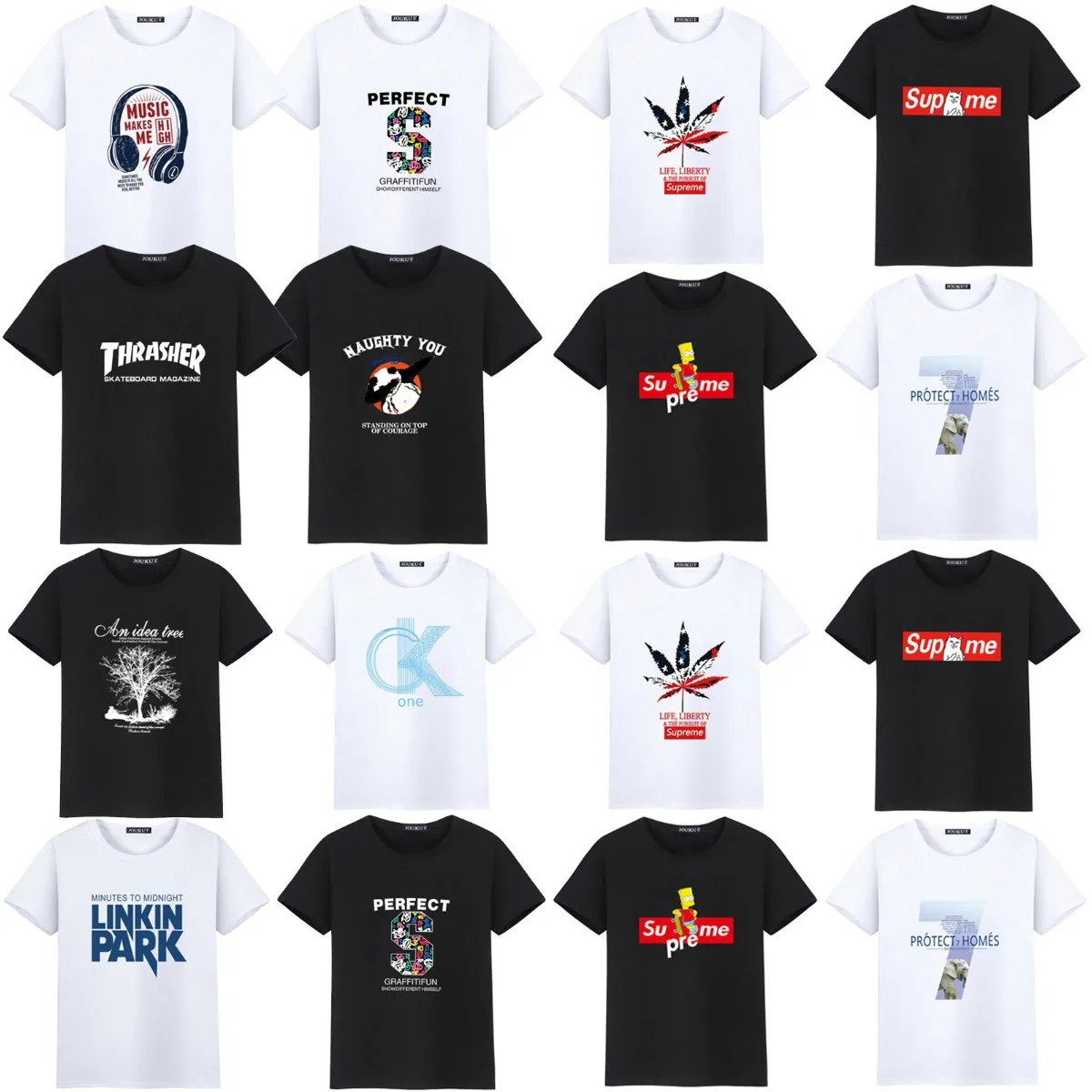 

Men's 2021 summer short sleeve T shirt men's Korean ins printed cotton bottom shirt brand round collar half short sleeve T