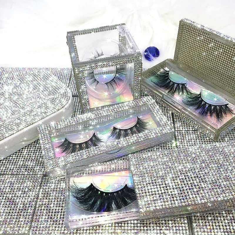 

Mink Lashes 3d Mink Eyelashes With Custom Bling Box 25mm Mink Lashes Vendor Provide Sample Eyelash Packaging Full Strip Lashes